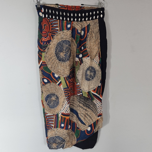 Marsha Brander for Componix Patterned Maxi Faux Wrap Skirt Sz Med (14" waist) - Picture 3 of 4